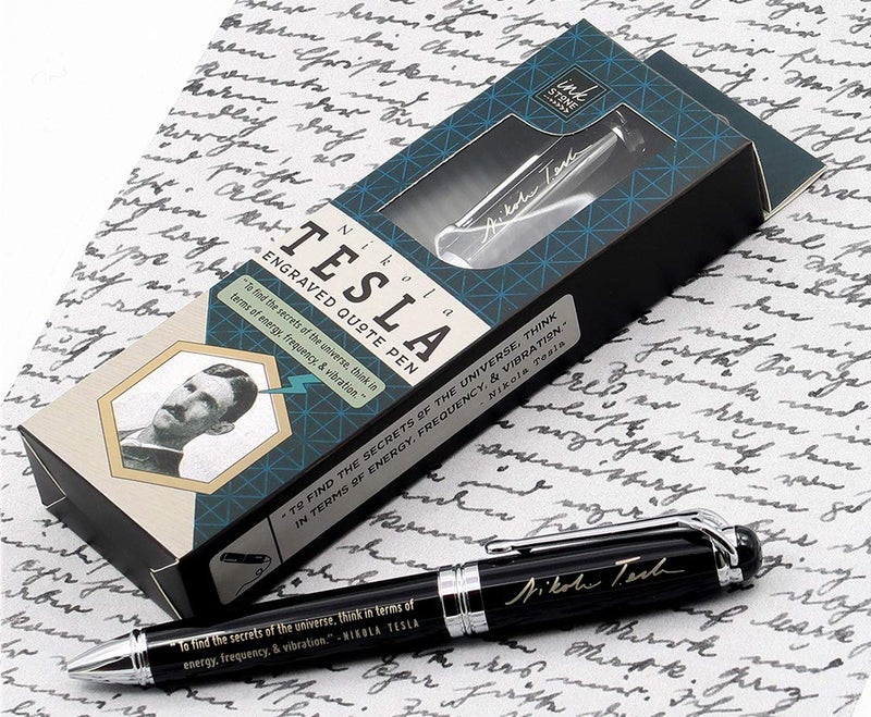 Inkstone Nikola Tesla Engraved Quote Pen - To Find the Secrets of the Universe, Think in Terms of Energy, Frequency, Vibration. - Gifts for Scientists Engineers Nerds Inventors Intellectuals - Image 4